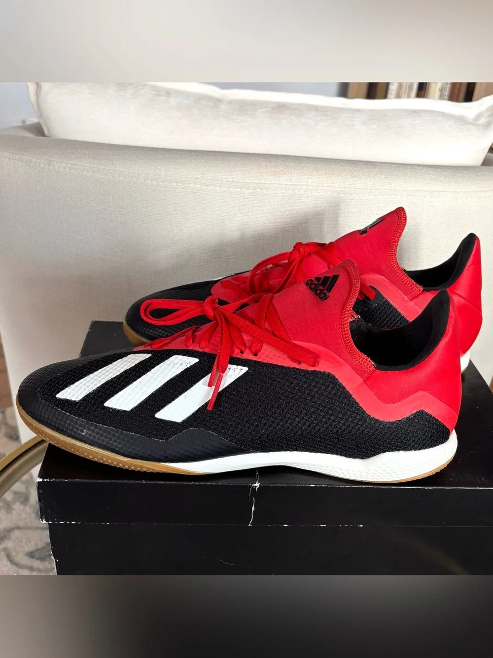 Adidas Tango 18.3 Indoor Soccer Shoes Mens Size 12 Red Futsal Football Sneakers